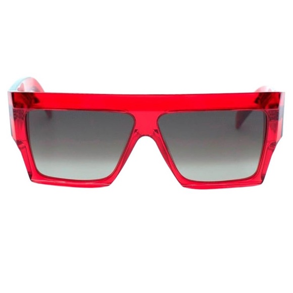 CELINE Burgundy Square Shield Sunglasses - Picture 11 of 16